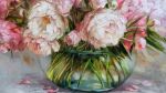 Peony oil painting original canvas, Large painting flowers | Oil And Acrylic Painting in Paintings by Natart. Item made of canvas with synthetic works with contemporary style