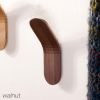 Pack of 2: Mid Century Modern Walnut Coat Hook Handmade Bent Wood Wall Hanger | Hardware by Spacecraft Furnishing
