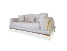 Un Begonia , 87''  Round Arm Sofa, Pearl White Velvet Uphols | Couch in Couches & Sofas by Art De Vie Furniture