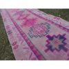 1970s Vintage Pink Turkish Kurdish Oushak Runner - Hallway | Runner Rug in Rugs by Vintage Pillows Store. Item made of cotton with fiber