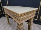 Louis XVI Console Table / Aged 21k Gold Leaf /Hand Carved Fr | Tables by Art De Vie Furniture