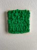 Woven Tile- Fluff- Green and White | Wall Sculpture in Wall Hangings by Mpwovenn Fiber Art by Mindy Pantuso