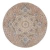 Vintage Turkish Handmade Patchwork Round Kitchen Carpet | Area Rug in Rugs by Vintage Pillows Store. Item composed of cotton & fiber