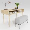 Oak Solid Wood Desk, Executive Office Desk With Storage, Liv | Tables by Picwoodwork. Item made of oak wood
