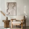 Textured 3D Beige Wall Art – Contemporary Sculptural Painting – Modern Geometric Home Decor – Minimalist Dimensional Panel | Wall Sculpture in Wall Hangings by Vaiva Art Atelier