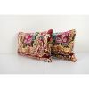 Muted Color Antique Carpet Rug Pillow, Faded Unique Long | Sham in Linens & Bedding by Vintage Pillows Store. Item composed of cotton and fiber