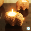 Gaja Handmade Terracotta Tealight Holder (Pack of 2) | Candle Holder in Decorative Objects by Lit Lamps - Sustainable Mindful Lighting