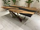 Made To Order Epoxy Table, Black Resin Dining Table | Tables by Tinella Collection. Item made of walnut with wool works with minimalism & contemporary style