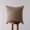 Nubby Brown Wool Woven Herringbone Pillow 20x20 | Pillows by Vantage Design