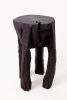 Sculptural Side Table, Rustic, Burnt Black Wood, Carved, Handmade | Tables by Logniture