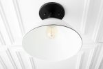 10 Inch White Shade - Ceiling Light Fixture - Model No. 8809 | Flush Mounts by Peared Creation. Item made of brass