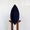 Navy with White Stripes Wool Lumbar Pillow 16x24 | Pillows by Vantage Design