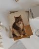 Brown Tabby Cat Art Print, Warm Toned Cozy Wall Art, Giclée Paper Painting | Prints in Paintings by The Ugly Cat Studio