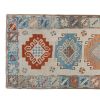 Traditional Oushak Rug Runner with Muted Soft Colors | Runner Rug in Rugs by Vintage Pillows Store. Item composed of cotton & fiber