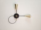 Minimalist Black and Gold Wall Sconce - 2 Bulb Light Fixture | Sconces by Retro Steam Works