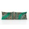 Pair Green Velvet Cushion Cover, Set of Two Designer Lumbar | Pillows by Vintage Pillows Store. Item composed of cotton