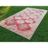 1970s Vintage Turkish Light Red Oushak Rug, Living Room Rug | Area Rug in Rugs by Vintage Pillows Store. Item composed of cotton and fiber