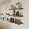 Walnut Heavy Duty Floating Kitchen Shelf | Ledge in Storage by Picwoodwork. Item made of oak wood