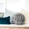 Hand Crochet Round Pillow Kit | Pillows by Flax & Twine. Item composed of cotton