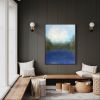 Imaginary Lake | Mixed Media in Paintings by Susan Wallis. Item in contemporary or modern style