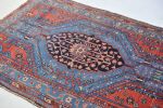 Electrifying Blue & Lovely Strawberry Antique Rug | 4.2 x 6. | Area Rug in Rugs by The Loom House. Item composed of wool & fiber