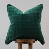 Emerald Green Puff Square Velvet Pillow 22x22 | Pillows by Vantage Design