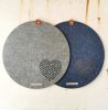 Personalized round felt placemat with heart, 1 pc. | Tableware by DecoMundo Home. Item composed of fabric & aluminum compatible with minimalism and country & farmhouse style