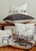 "Feeding Elk 2" Velvet Decorative Pillow 20x20 | Pillows by Vantage Design