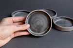 SET of 2 saucer/small plate/little dish, rustic grey matte | Tableware by Laima Ceramics. Item composed of stoneware in minimalism or rustic style