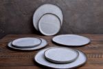 Classic white Leaf plates | Dinnerware by Laima Ceramics. Item made of stoneware