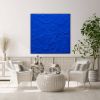Vibrant blue wall art blue textured 3d wall art minimalist | Oil And Acrylic Painting in Paintings by Berez Art. Item composed of canvas compatible with minimalism and modern style