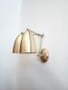 Modern Dual Shade Wall Sconce - Brushed Brass & Nickel - Mid | Sconces by Retro Steam Works. Item made of brass compatible with mid century modern and industrial style