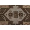 Vintage Brown Turkish Kars Rug with Mid-Century Modern Style | Runner Rug in Rugs by Vintage Pillows Store. Item made of cotton & fiber