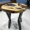 Custom 24" Diameter, Round Epoxy Coffee Table, Olive Wood | Dining Table in Tables by LuxuryEpoxyFurniture. Item composed of wood and synthetic