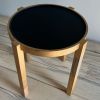 Black and Gold Round Modern Side Table | Waverly | Tables by Alabama Sawyer