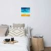 Framed Print - Mystic Sea - Fluid Abstract Ocean Gold Art | Work by Eman's Gallery