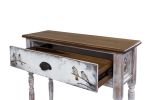 Hand-Painted Solid Wood Bird Console Table – Whitewashed Entryway Console, One-of-a-Kind Functional Art | Tables by Birds and Gardens Inc. Item made of wood works with contemporary & country & farmhouse style