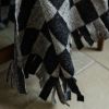 Italian Wool and Mohair Grey Checked Half Blanket 59x99 | Throw in Linens & Bedding by Vantage Design