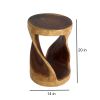 Haussmann® Round Wood Twist Accent Table 14 in DIA x 20 | End Table in Tables by Haussmann®