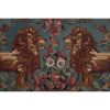 1970s Vintage Double Lion Motif Kilim Rug 6'9'' X 16'11'' | Area Rug in Rugs by Vintage Pillows Store