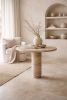 Marylou Travertine Round Table | Dining Table in Tables by HamamDecor LLC