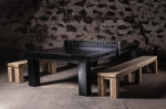 Black Oak and Teak, Dining / Ping Pong Table & Benches | Dining Table in Tables by NO AGE FURNITURE STUDIO