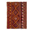 Checkered Midcentury Tulu Rug in Soft Colors 3'10" X 5'4" | Area Rug in Rugs by Vintage Pillows Store. Item composed of cotton & fiber