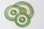Handwoven Seagrass Placemat | Trivet | Green | Tableware by NEEPA HUT. Item composed of fiber