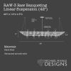 Raw Banqueting Linear Suspension (Rectangular) | Chandeliers by Michael McHale Designs. Item composed of steel