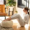 Hand Crochet Pouf DIY KIT | Pillows by Flax & Twine. Item composed of cotton