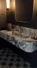 Custom Calacatta Viola Fluted Floating Marble Sink | Wall Mounted Vanity | Water Fixtures by Vero Marble