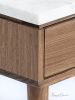 Nightstand in solid Walnut / oak board and top in Marble | Storage by Manuel Barrera Habitables. Item composed of walnut and marble