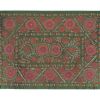 Green Tribal Suzani Wall Hanging Decor, Suzani Silk Suzani | Tapestry in Wall Hangings by Vintage Pillows Store. Item composed of cotton & fiber