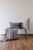 Charcoal Grey Mohair Lumbar Pillow 13x24 | Pillows by Vantage Design